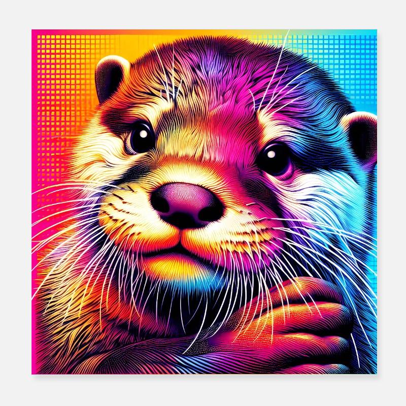 Otter Poster 20x20 cm