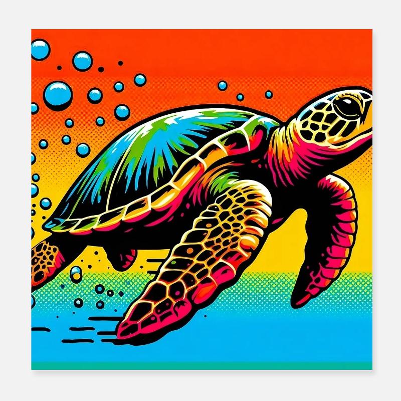 Schildkröte Poster 20x20 cm