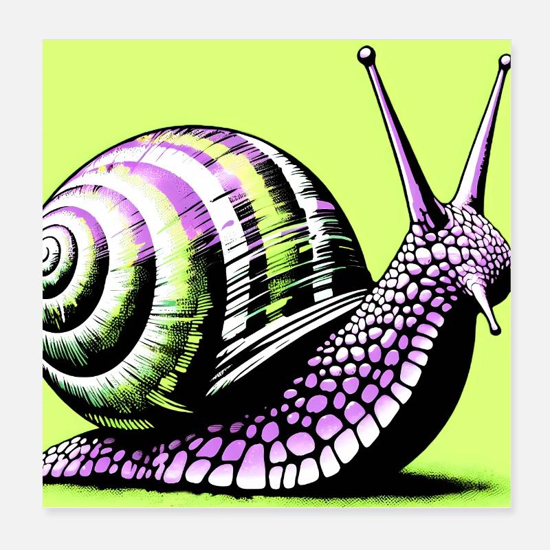 Snail Poster 8" x 8" (20x20 cm)