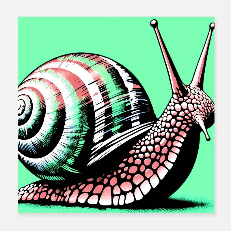 Snail Poster 8" x 8" (20x20 cm)