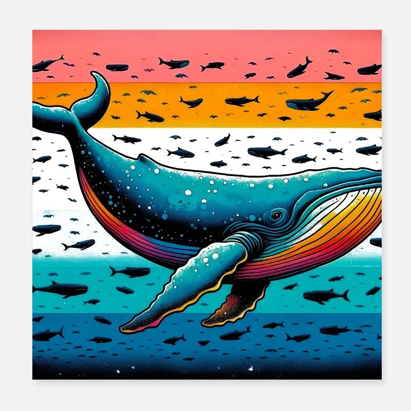 baleine Poster 20 x 20 cm