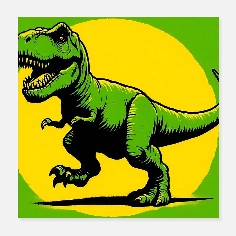 dinosaur Poster 8" x 8" (20x20 cm)