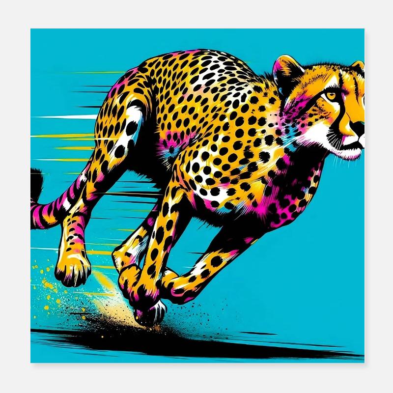cheetah Poster 8" x 8" (20x20 cm)