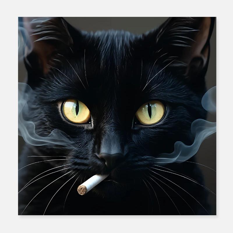 Fumer Chat Génération Z Mème Chat Fumer Poster 20 x 20 cm