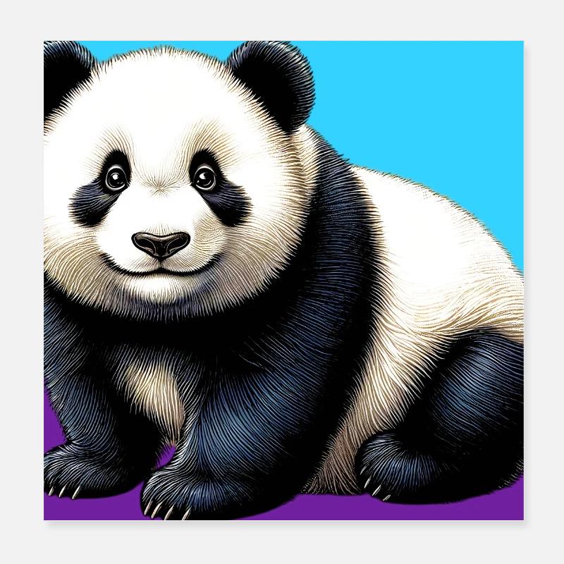 Panda Poster 20x20 cm