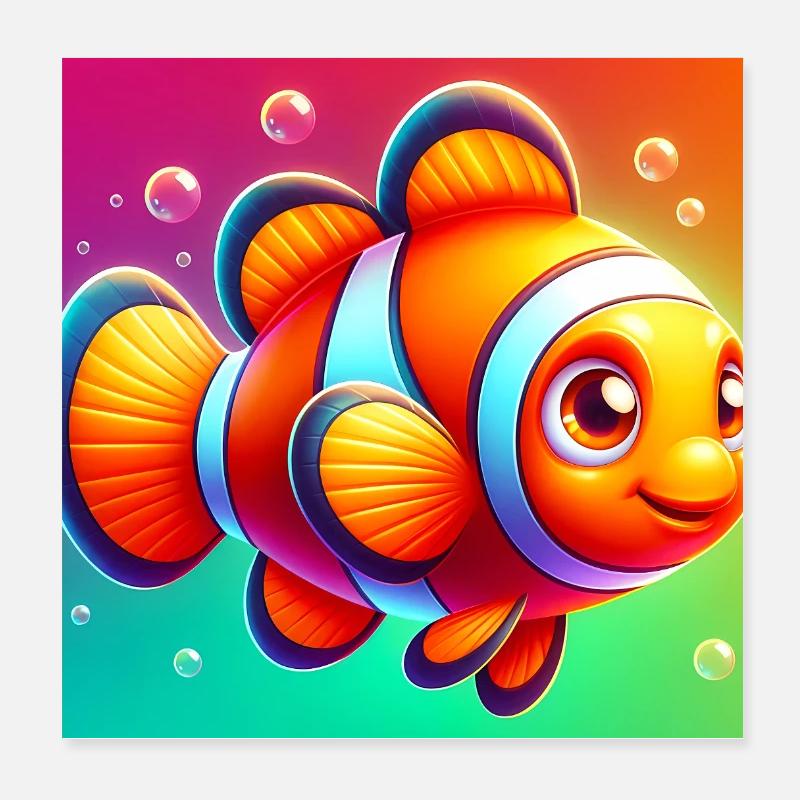 Clownfish Poster 8" x 8" (20x20 cm)