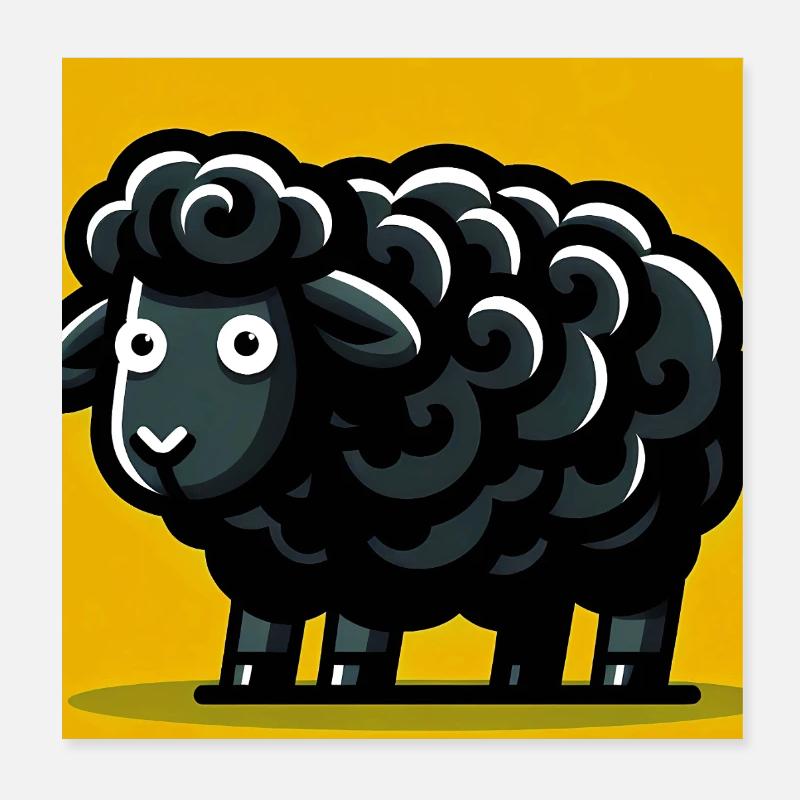 Black Sheep Poster 8" x 8" (20x20 cm)