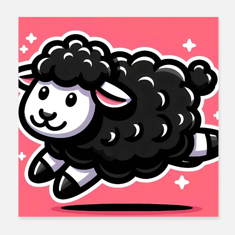 Mouton noir Poster 20 x 20 cm