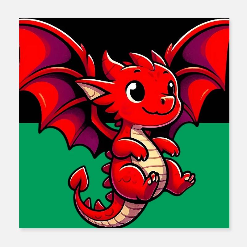 Drache Poster 20x20 cm