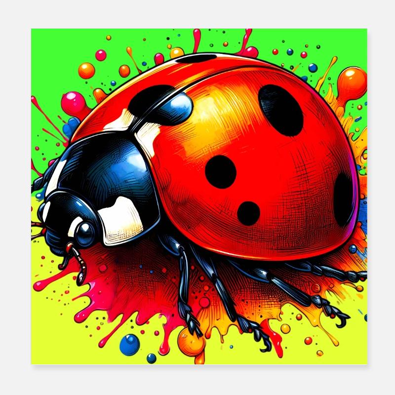 ladybird Poster 8" x 8" (20x20 cm)
