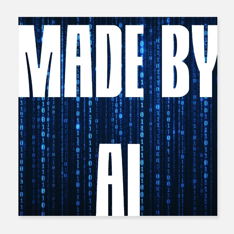 Made by AI blue Poster 8" x 8" (20x20 cm)