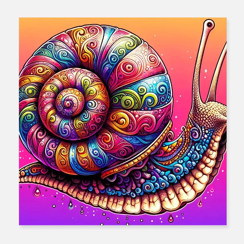 Snail Poster 8" x 8" (20x20 cm)