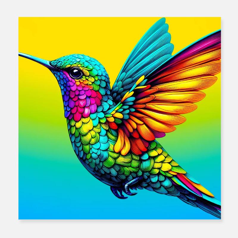 hummingbird Poster 8" x 8" (20x20 cm)