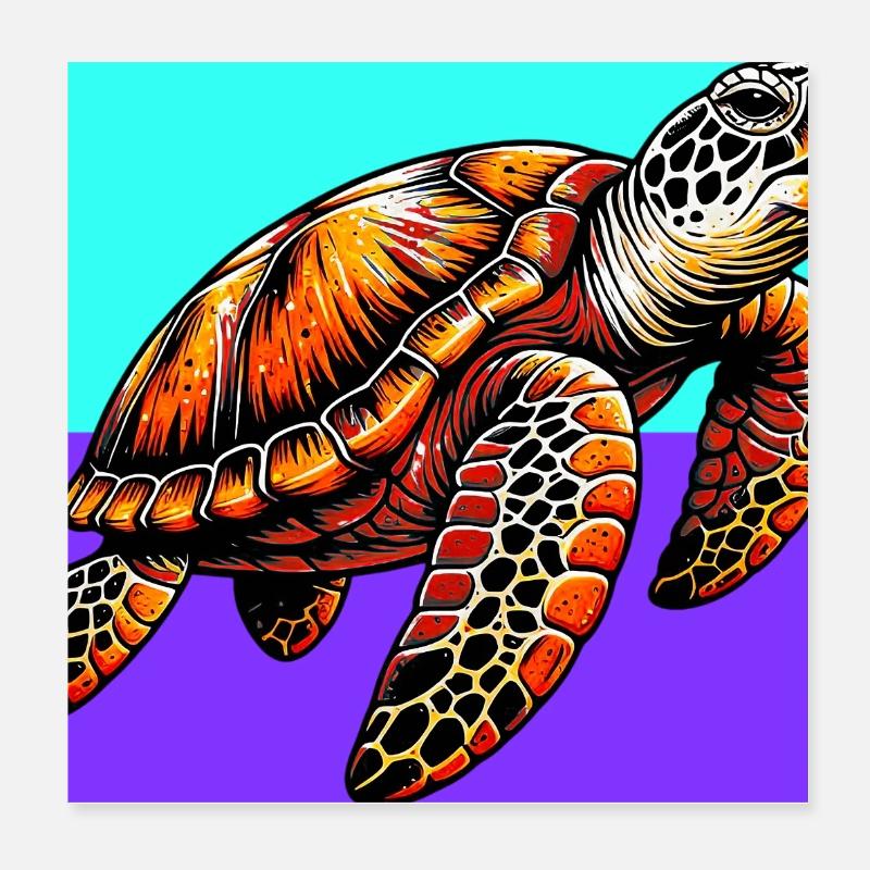 turtle Poster 8" x 8" (20x20 cm)