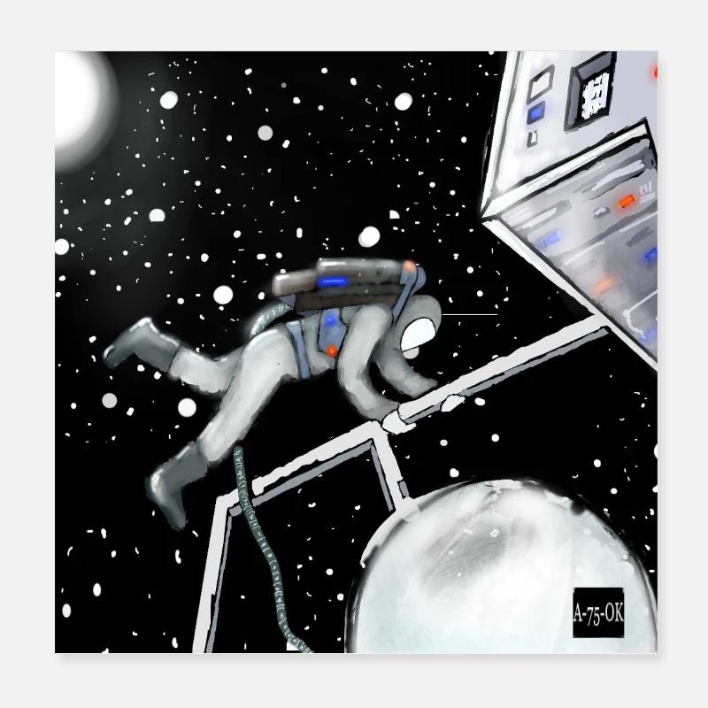 Space Explorer in Orbit Poster 8" x 8" (20x20 cm)