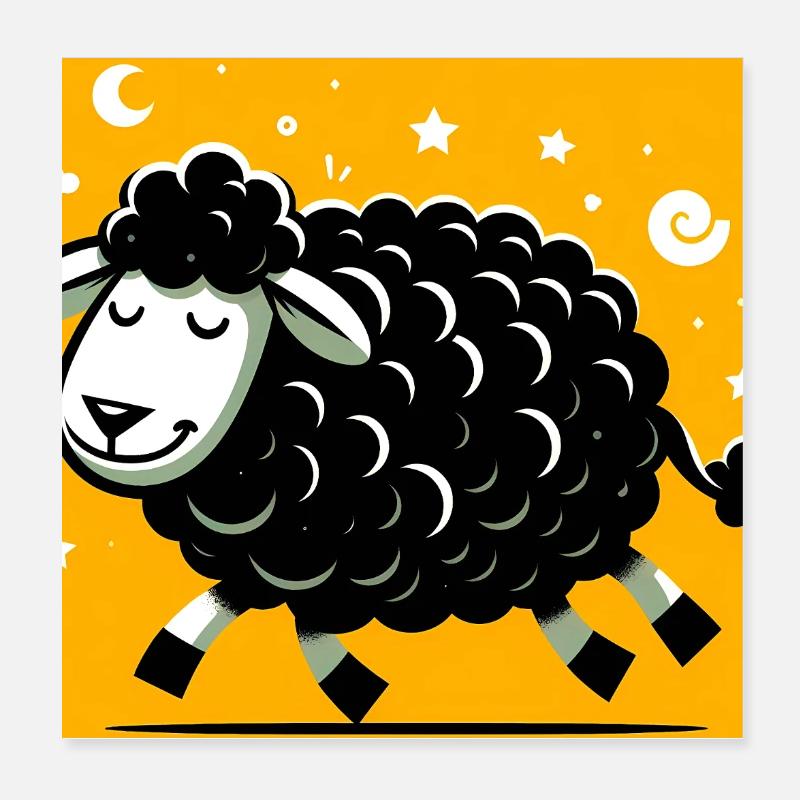 Mouton noir Poster 20 x 20 cm