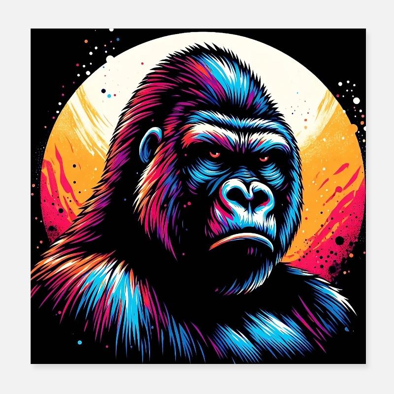 Gorilla Poster 20x20 cm