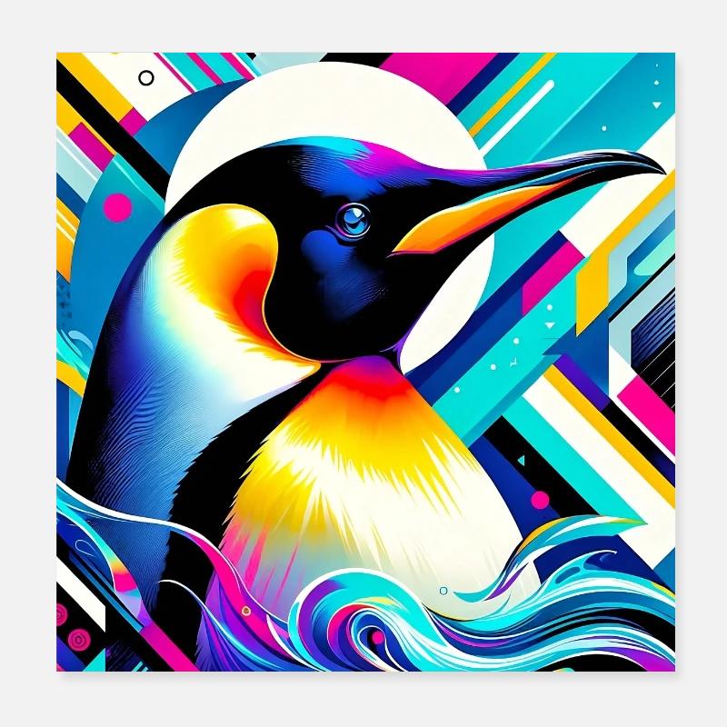 Penguin Poster 8" x 8" (20x20 cm)