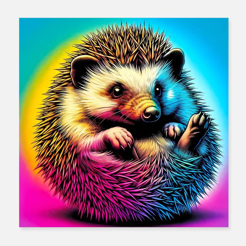 hérisson Poster 20 x 20 cm