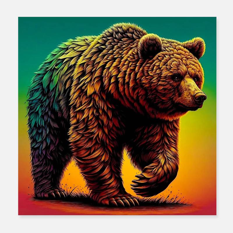 bear Poster 8" x 8" (20x20 cm)