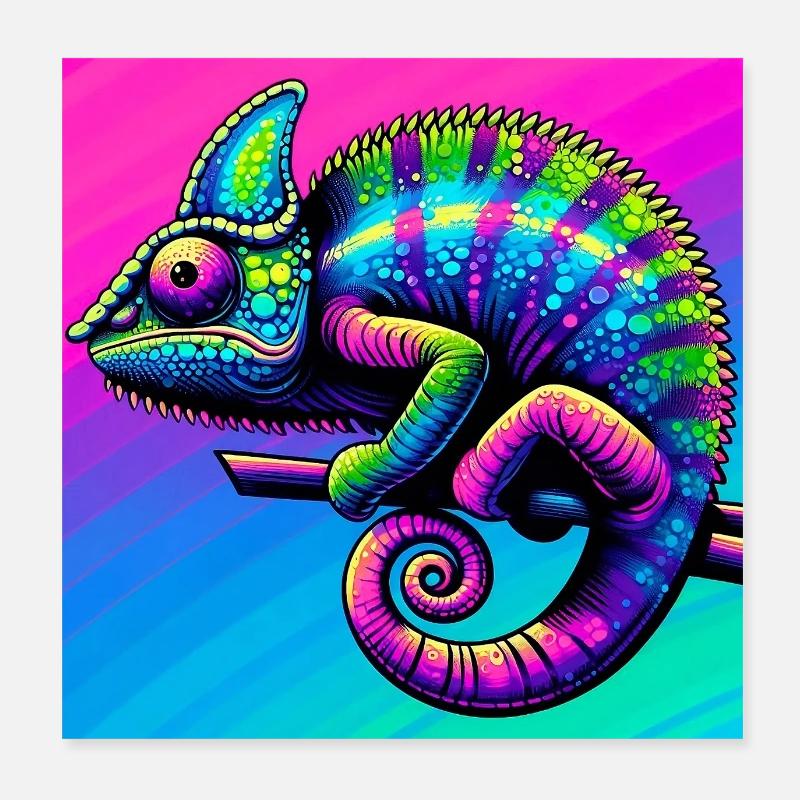 caméléon Poster 20 x 20 cm