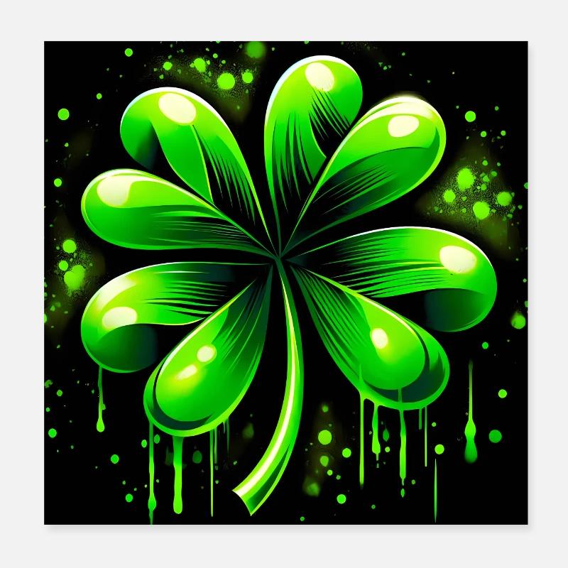 Trèfle à quatre feuilles Poster 20 x 20 cm