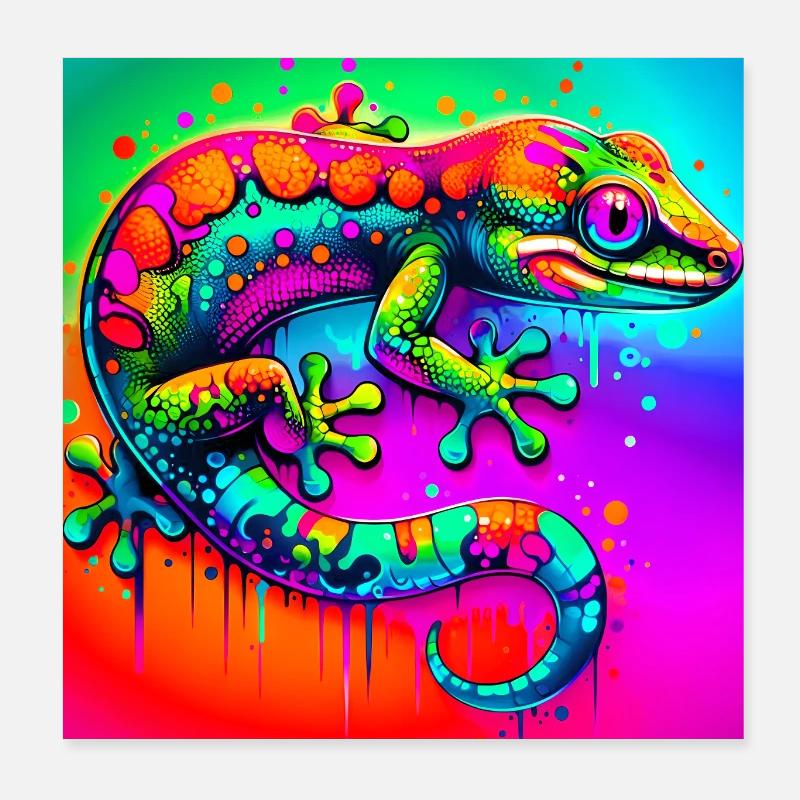 Gecko Poster 20 x 20 cm