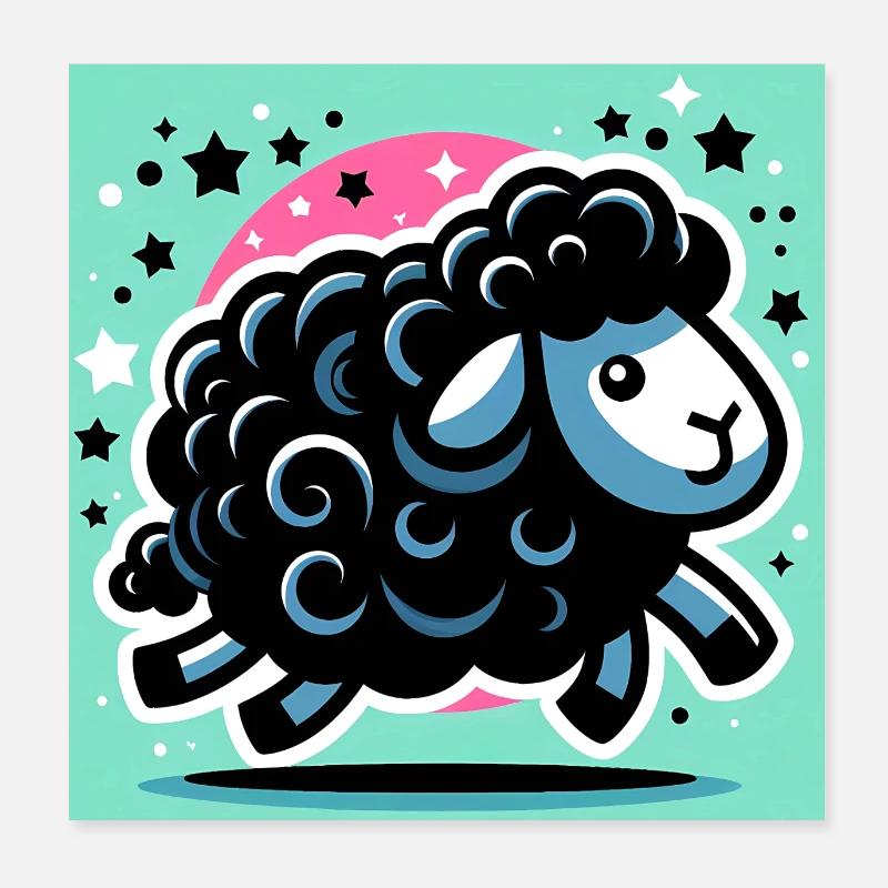 Mouton noir Poster 20 x 20 cm