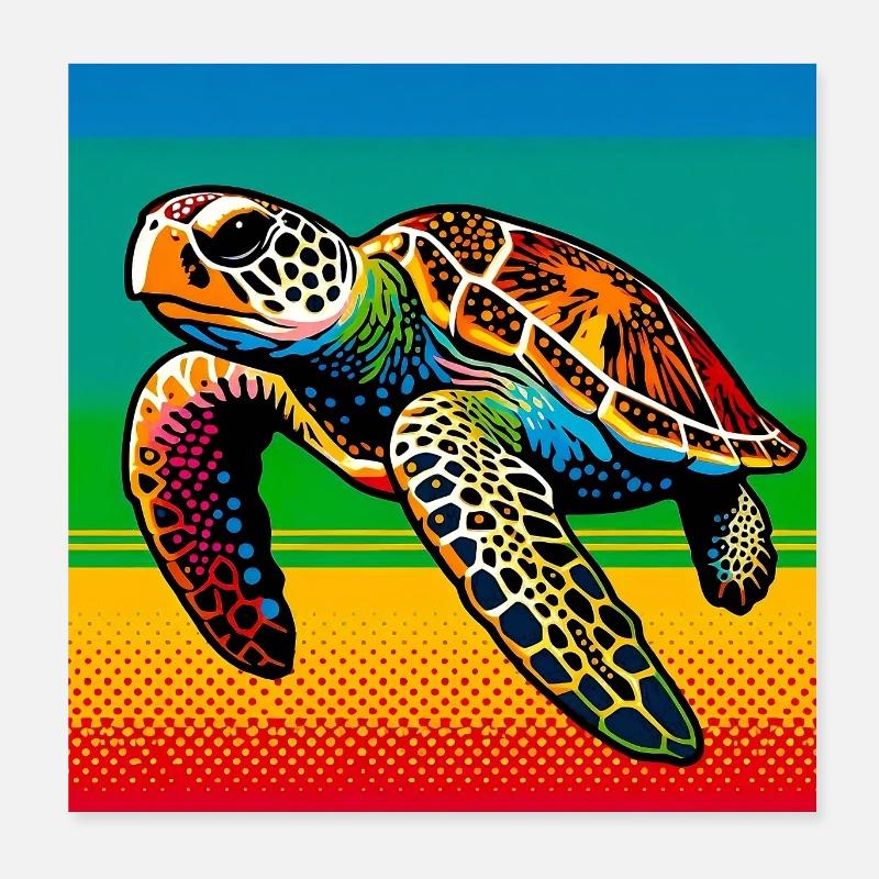 Schildkröte Poster 20x20 cm