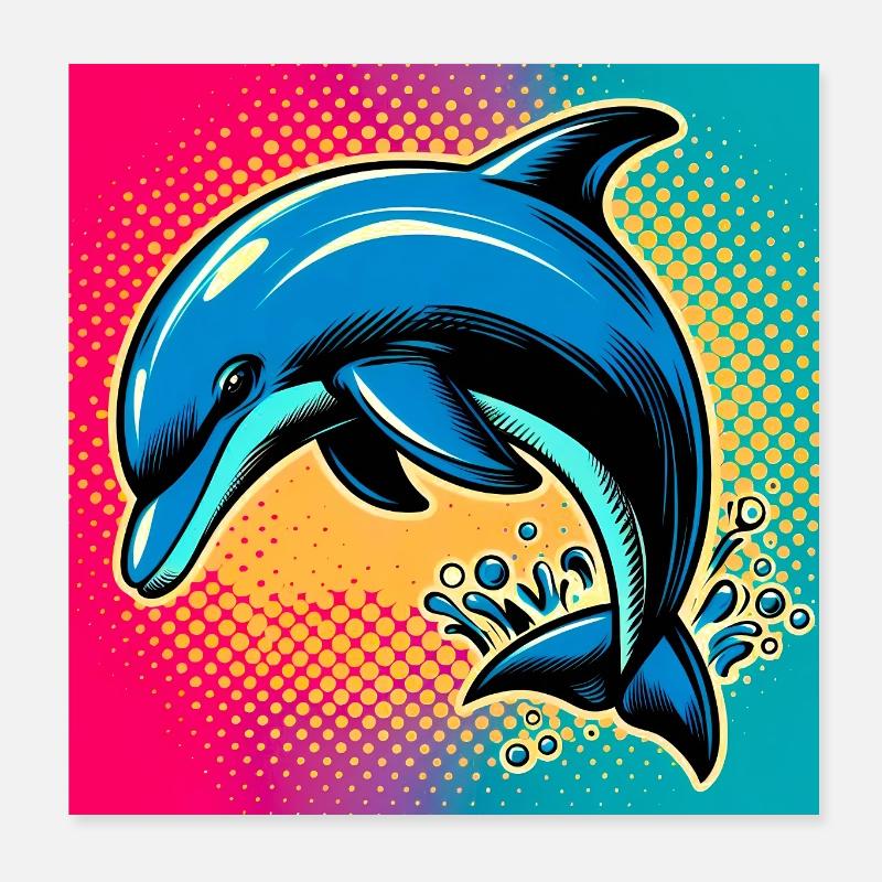 dauphin Poster 20 x 20 cm