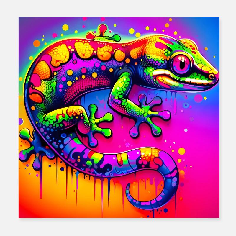 Gecko Poster 20 x 20 cm
