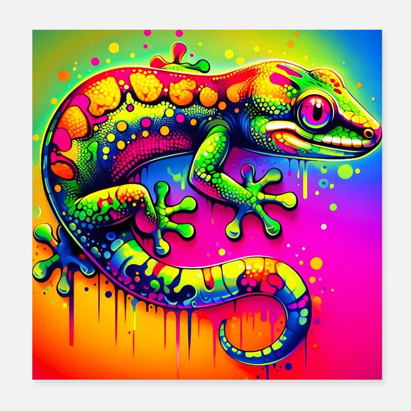 Gecko Poster 20 x 20 cm