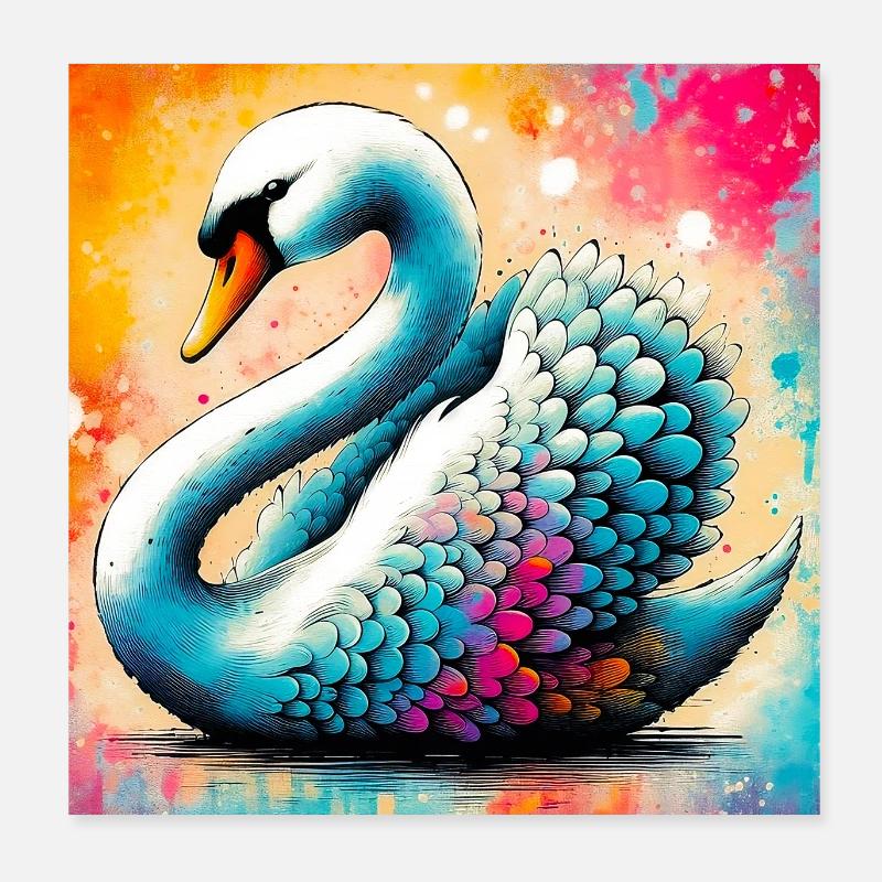 cygne Poster 20 x 20 cm