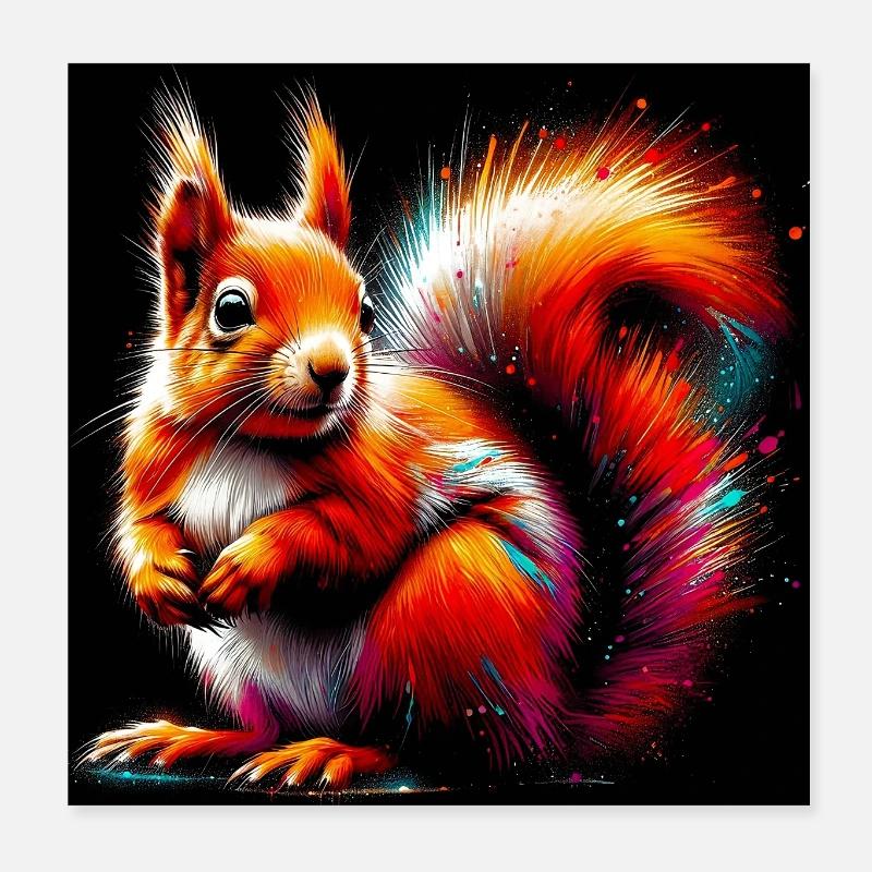 Eichhörnchen Poster 20x20 cm