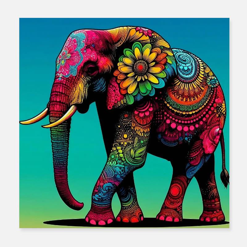 Elefant Poster 20x20 cm