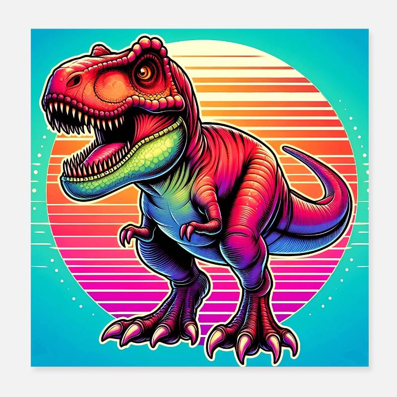 dinosaur Poster 8" x 8" (20x20 cm)