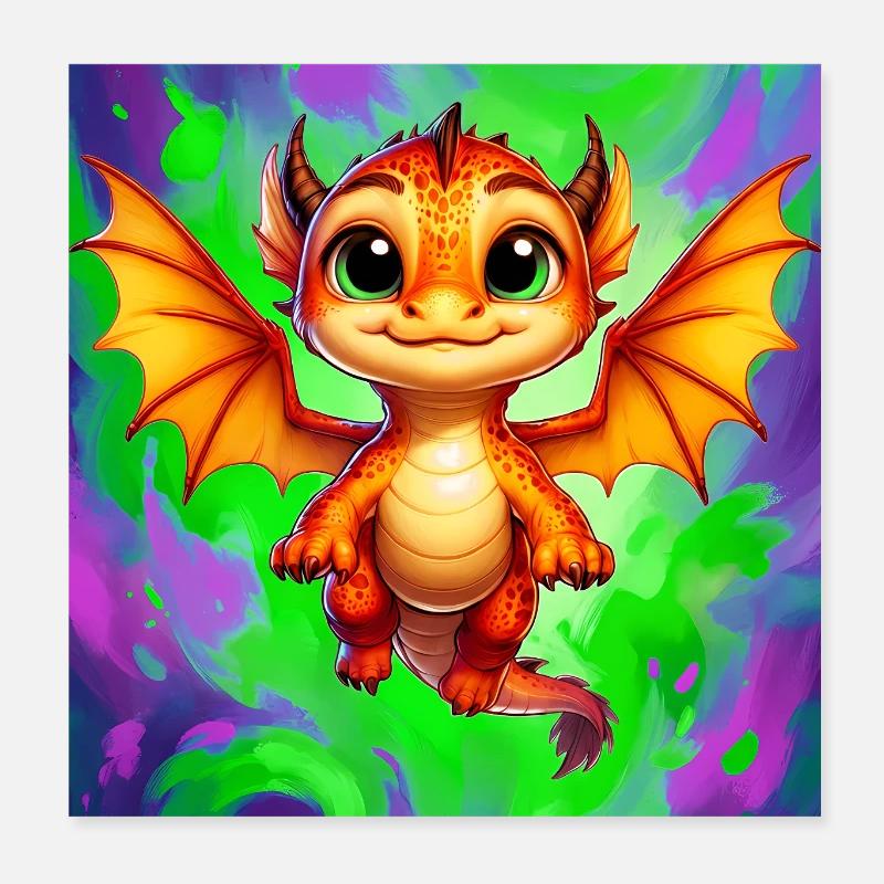 Drache Poster 20x20 cm
