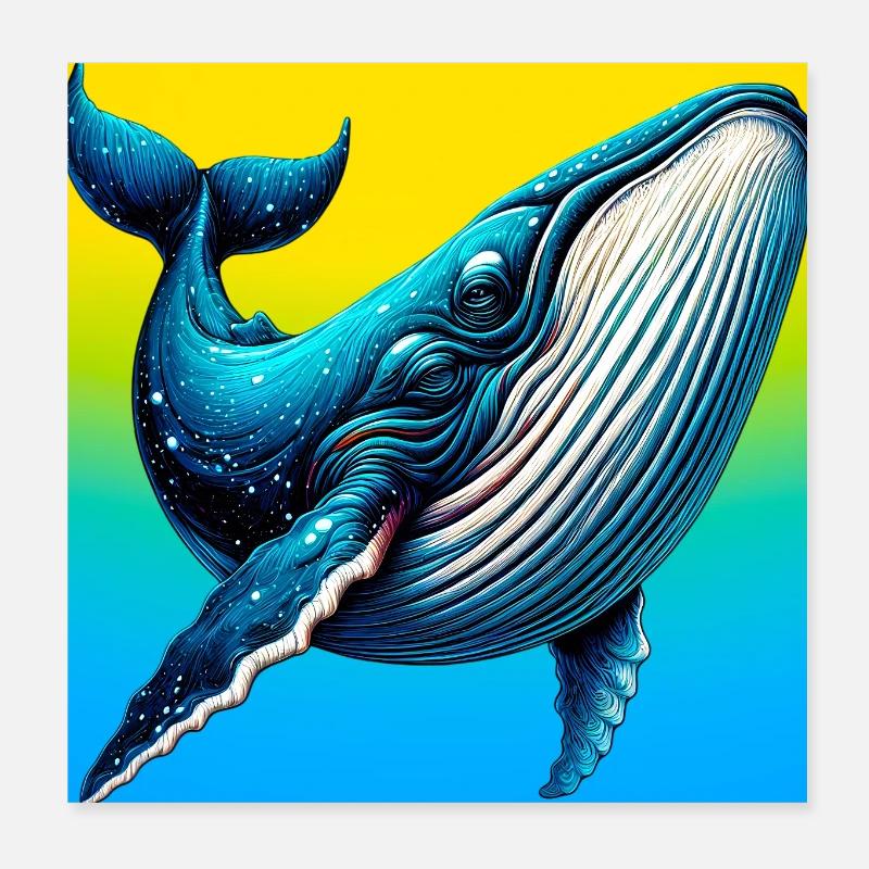 whale Poster 8" x 8" (20x20 cm)