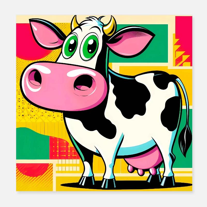 vache Poster 20 x 20 cm