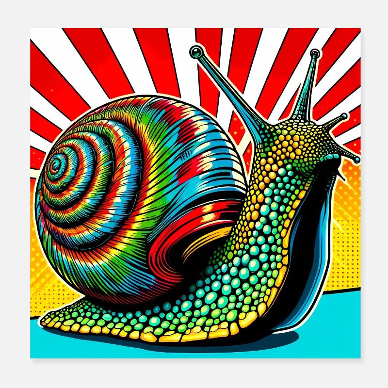 Schnecke Poster 20x20 cm