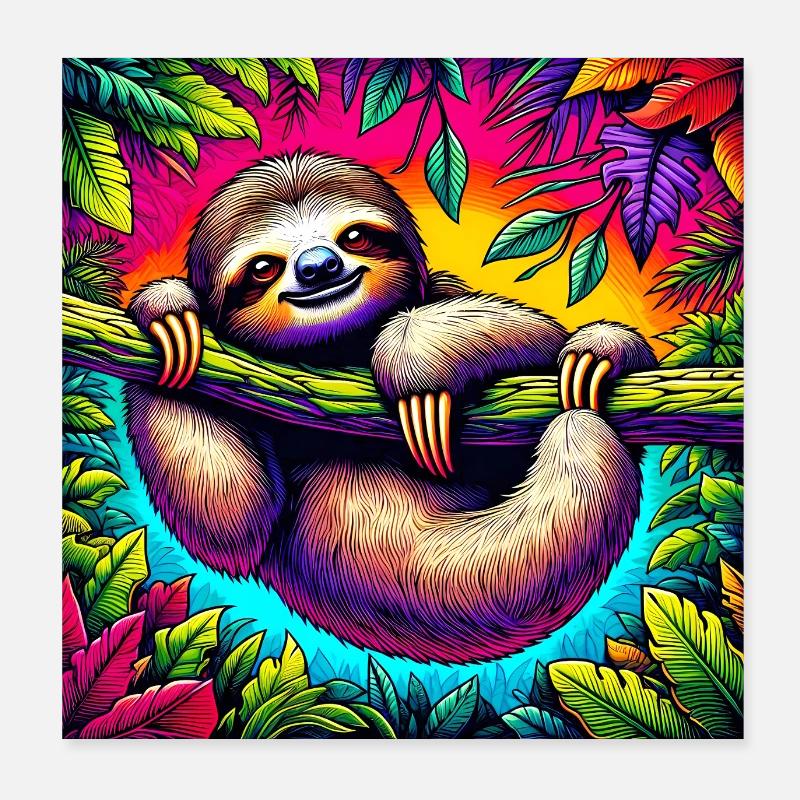 Faultier Poster 20x20 cm