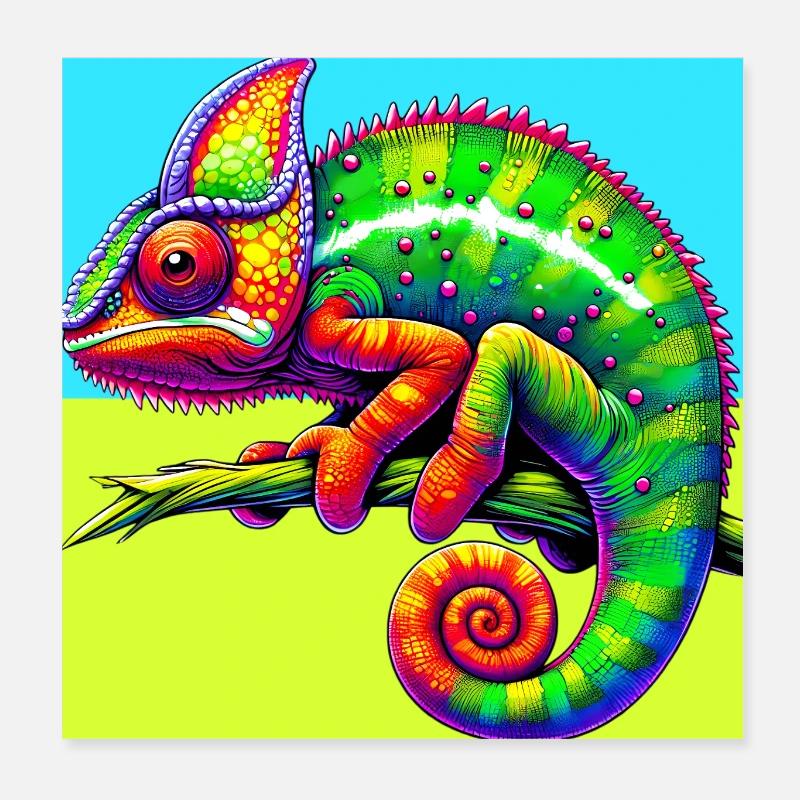caméléon Poster 20 x 20 cm