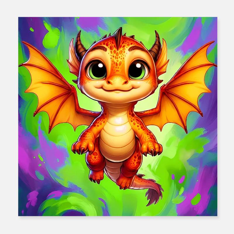 dragon Poster 8" x 8" (20x20 cm)