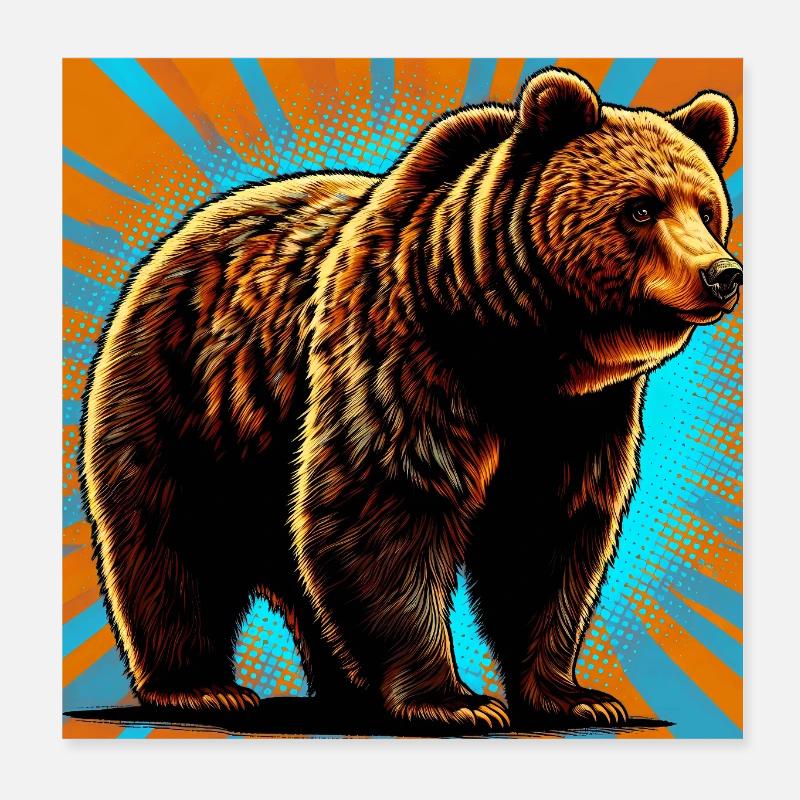bear Poster 8" x 8" (20x20 cm)