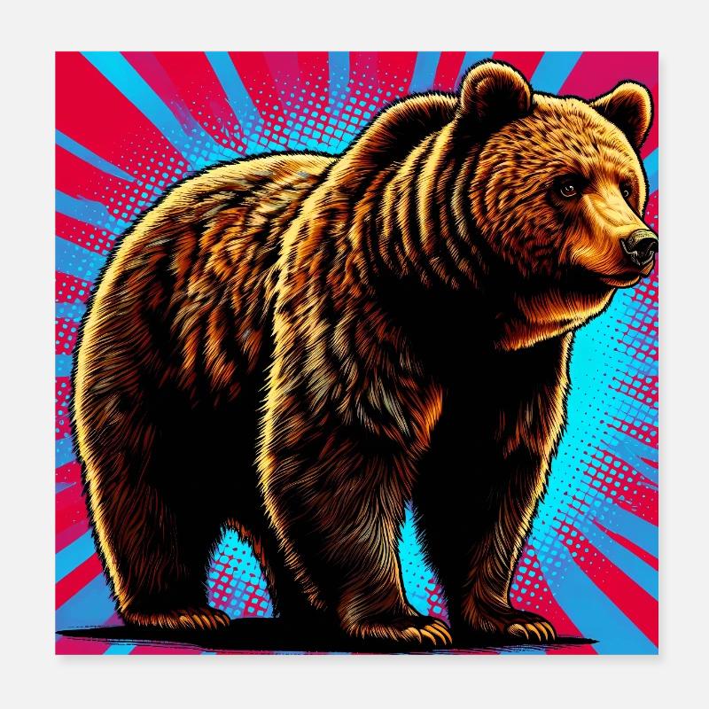 bear Poster 8" x 8" (20x20 cm)