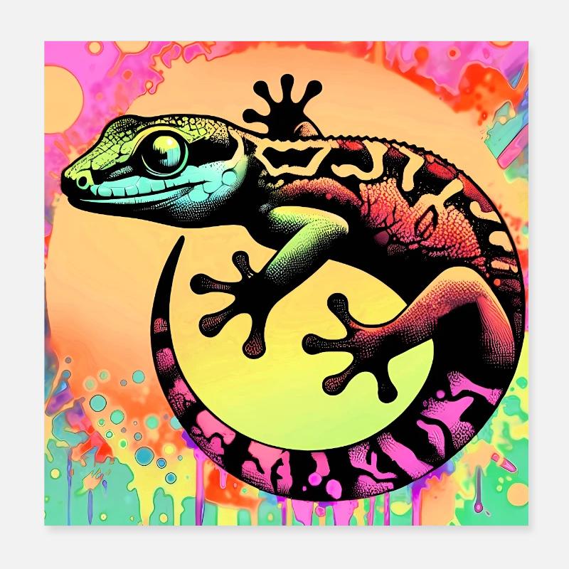 Gecko Poster 20 x 20 cm