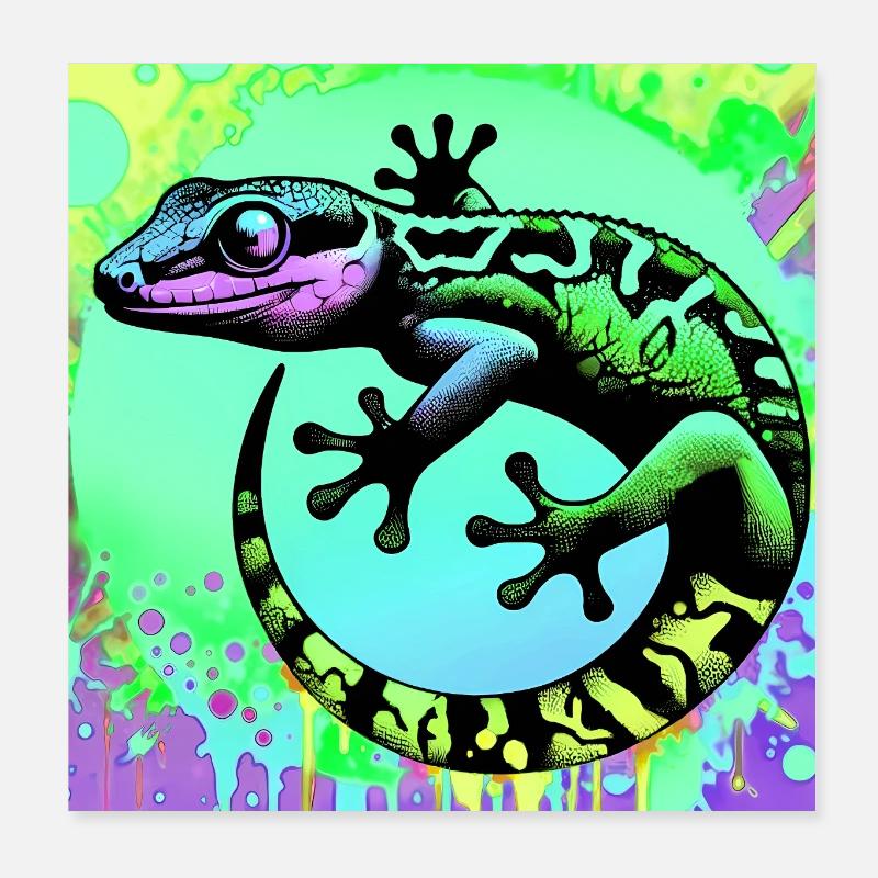 Gecko Poster 20 x 20 cm