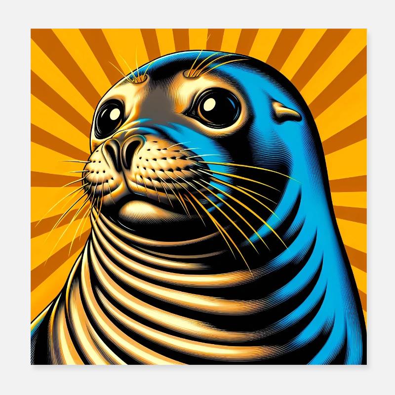 Phoque Poster 20 x 20 cm