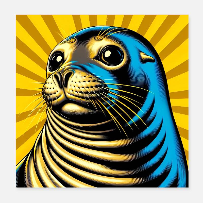 Phoque Poster 20 x 20 cm