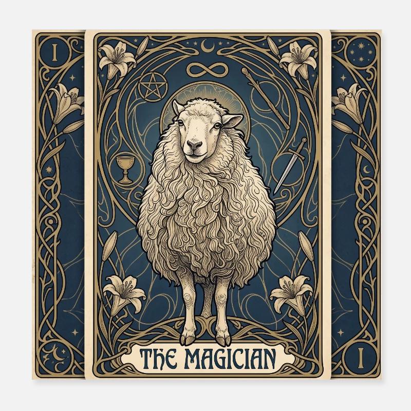 Schaf, der Magier Poster 20x20 cm